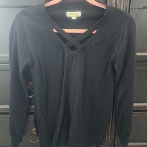 Black v neck sweater